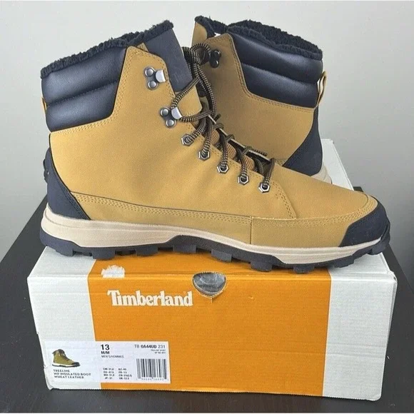 Timberland Mens Sz.13 Treeline WP Insulated Boot 0A44UD Wheat Leather‎ Boot - Picture 4 of 9